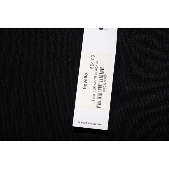 BEAU TISSU BLACK LONG SLEEVE SWEATER TUNIC TOP SIZE M RETAIL $54 - Picture 3 of 8